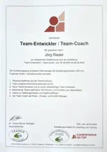 zertifikat team entwickler team coach